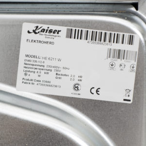Плита електрична Kaiser HE 6211 W