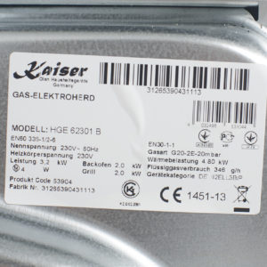 Плита комбінована Kaiser HGE 62301 B