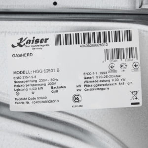 Плита газова Kaiser HGG 62501 B