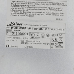 Газова варильна поверхня Kaiser KCG 6982 W Turbo